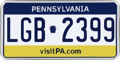PA license plate LGB2399
