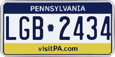 PA license plate LGB2434