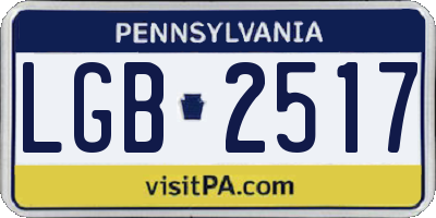 PA license plate LGB2517
