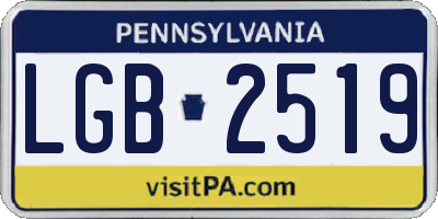 PA license plate LGB2519