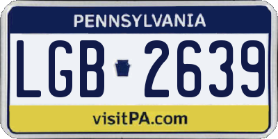 PA license plate LGB2639