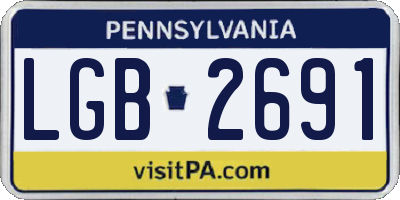 PA license plate LGB2691