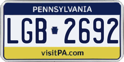 PA license plate LGB2692