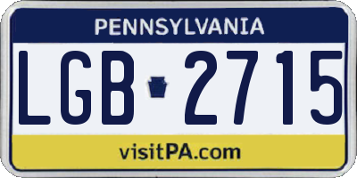 PA license plate LGB2715