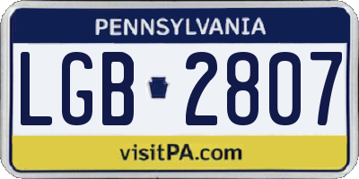 PA license plate LGB2807