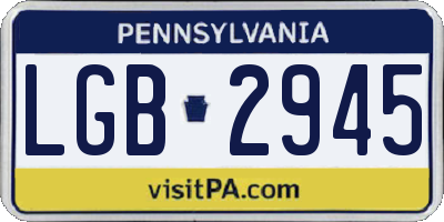 PA license plate LGB2945