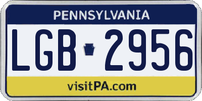 PA license plate LGB2956