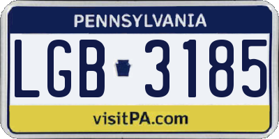 PA license plate LGB3185