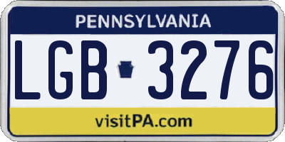 PA license plate LGB3276