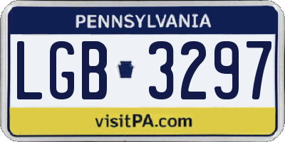 PA license plate LGB3297