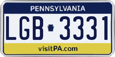 PA license plate LGB3331