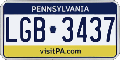 PA license plate LGB3437