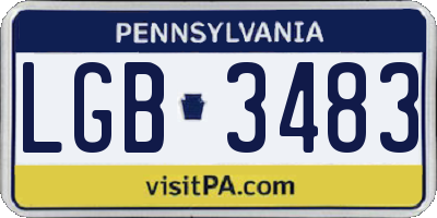 PA license plate LGB3483