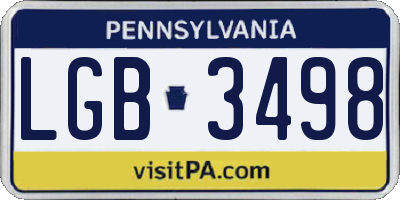 PA license plate LGB3498