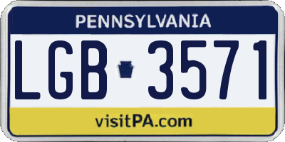 PA license plate LGB3571