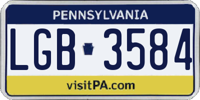 PA license plate LGB3584