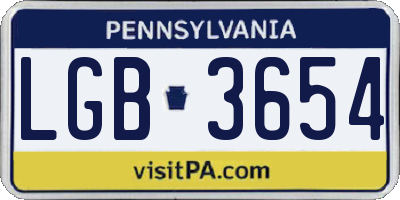 PA license plate LGB3654