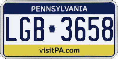 PA license plate LGB3658