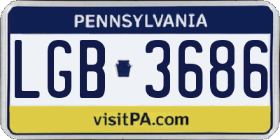 PA license plate LGB3686