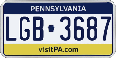 PA license plate LGB3687