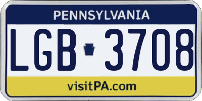 PA license plate LGB3708