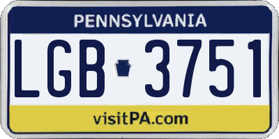 PA license plate LGB3751