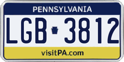 PA license plate LGB3812