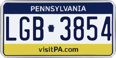 PA license plate LGB3854