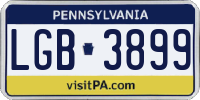 PA license plate LGB3899