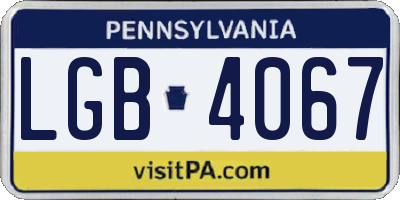 PA license plate LGB4067