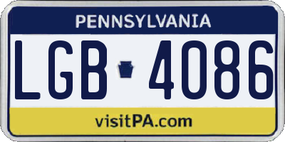 PA license plate LGB4086