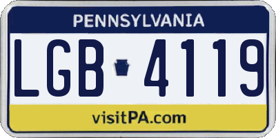 PA license plate LGB4119