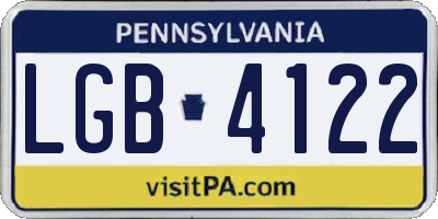 PA license plate LGB4122