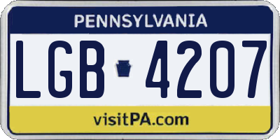 PA license plate LGB4207