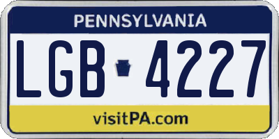 PA license plate LGB4227