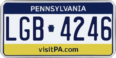 PA license plate LGB4246