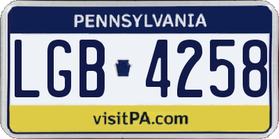 PA license plate LGB4258