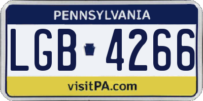 PA license plate LGB4266
