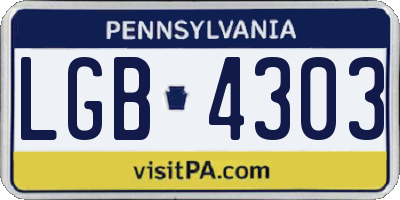 PA license plate LGB4303