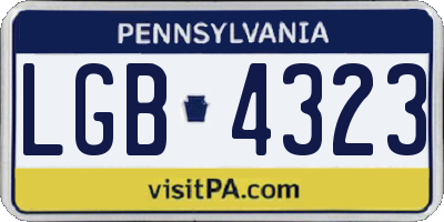 PA license plate LGB4323