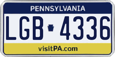 PA license plate LGB4336