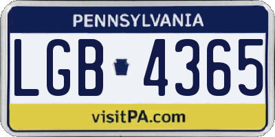 PA license plate LGB4365