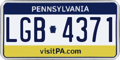 PA license plate LGB4371