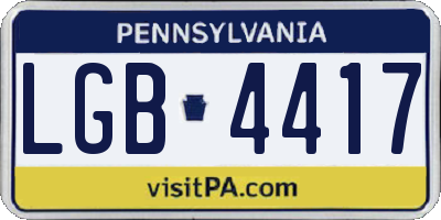 PA license plate LGB4417