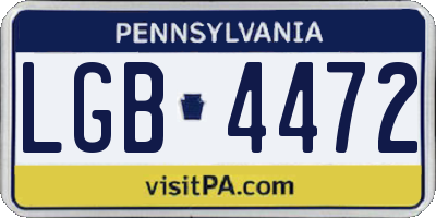 PA license plate LGB4472