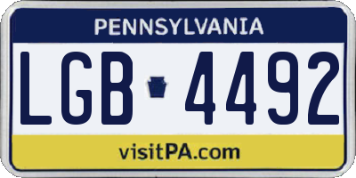 PA license plate LGB4492