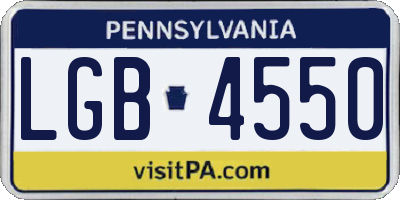 PA license plate LGB4550