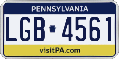 PA license plate LGB4561