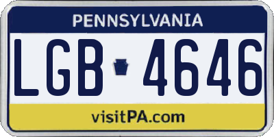 PA license plate LGB4646