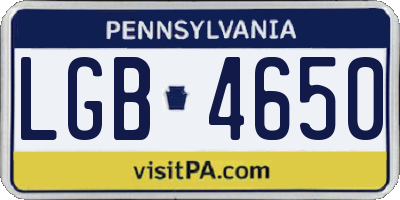 PA license plate LGB4650